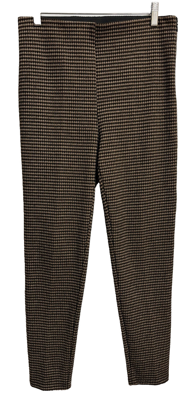 Ann Taylor Pants Women's Small Brown Houndstooth Knit Side Zip Classic Career